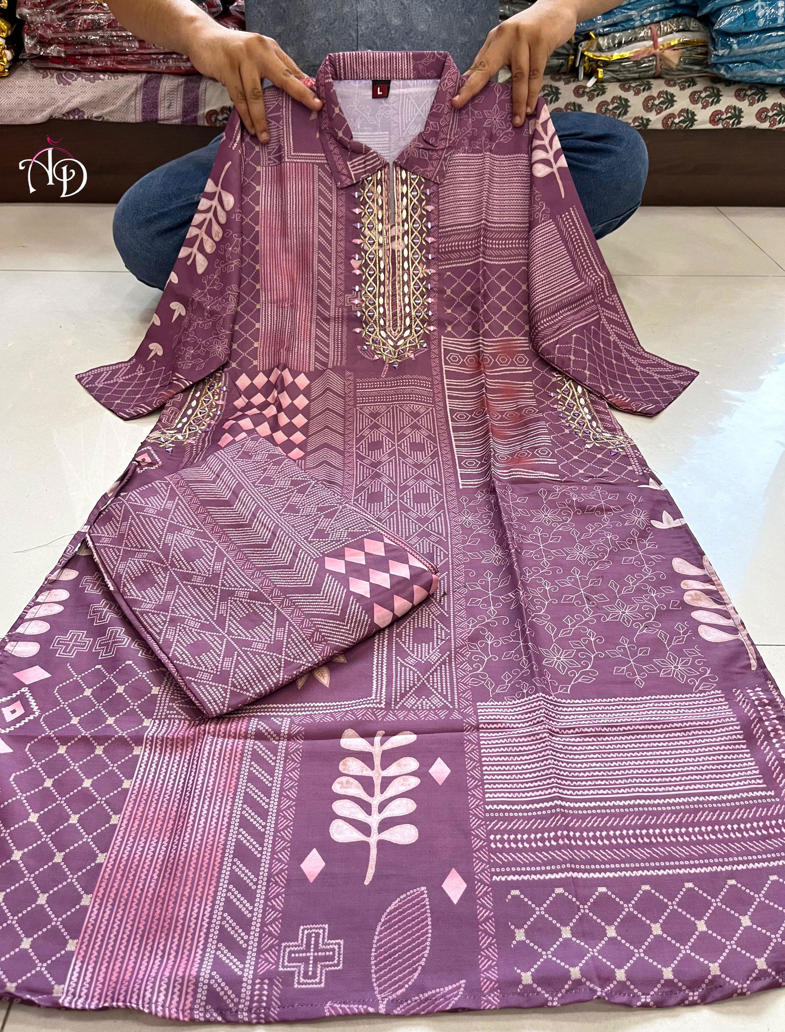 Akshar Heavy Summer Muslin Printed Cord Set Kurti With Bottom Wholesale Price In Surat
